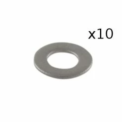 M-Wave Lot De 10 Rondelles Plates Inox